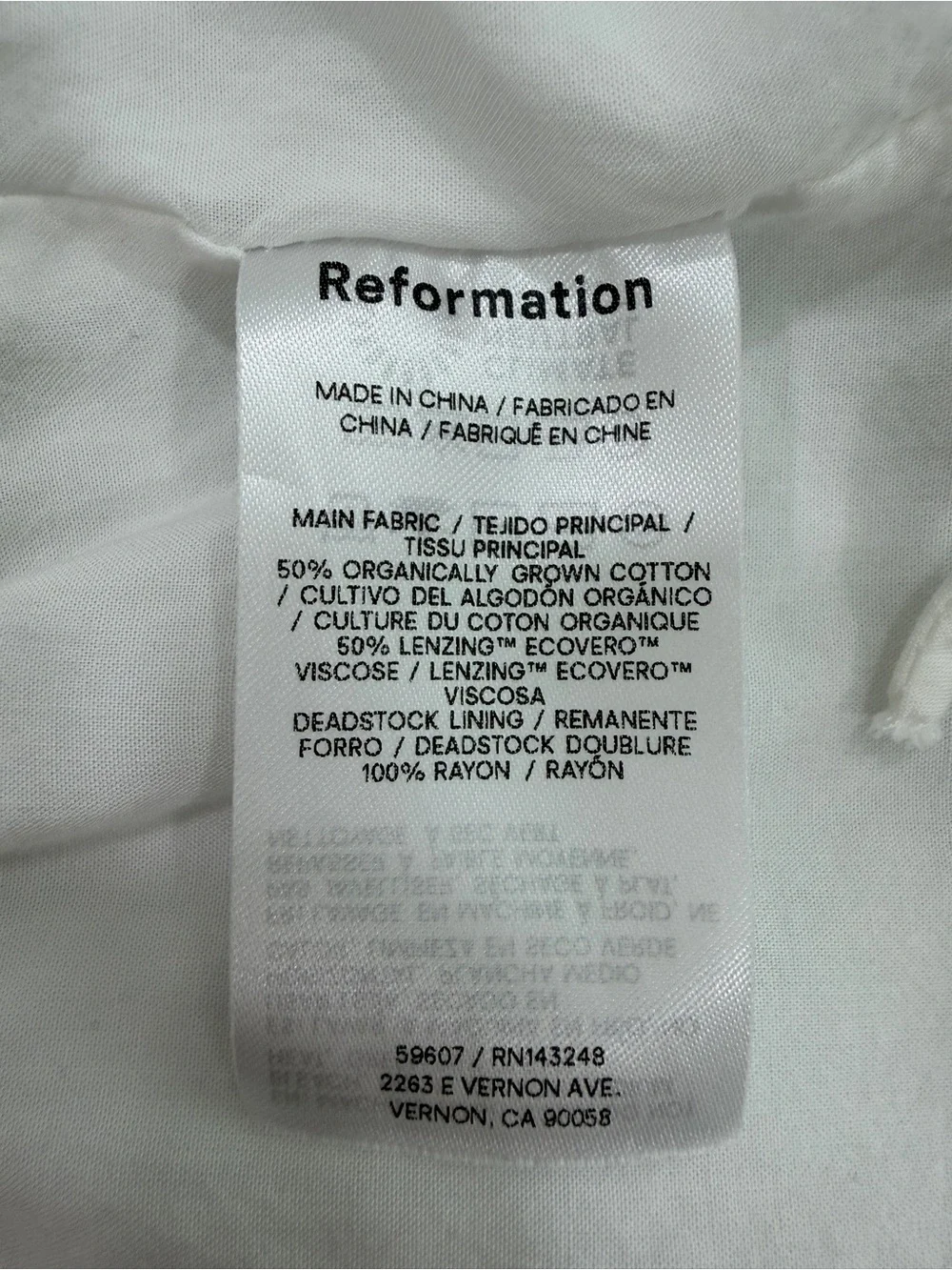 Reformation White Lace-Trim Blouse